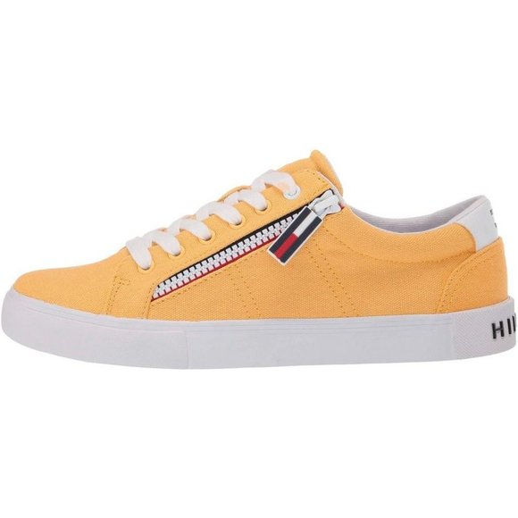 new YELLOW Tommy Hilfiger Women's PASKAL2 Zipper-Detail Canvas Sneakers Sz 8.5 M - Picture 1 of 6